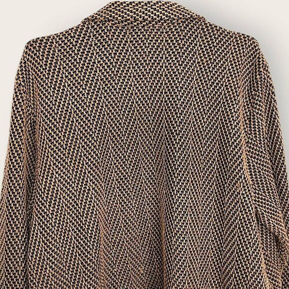 Alfred‎ Dunner Womens Jacket Sz 16 Black Gold Zip Front Tweed Vtg 80s Classicore - Picture 3 of 13